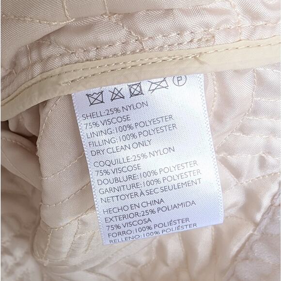 Silence+Noise White Quilted Velvet Hooded Full Zip Cropped Jacket, Size XS/S - Picture 7 of 7